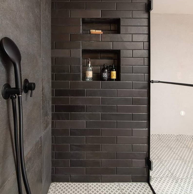 Floating vanity with light countertop