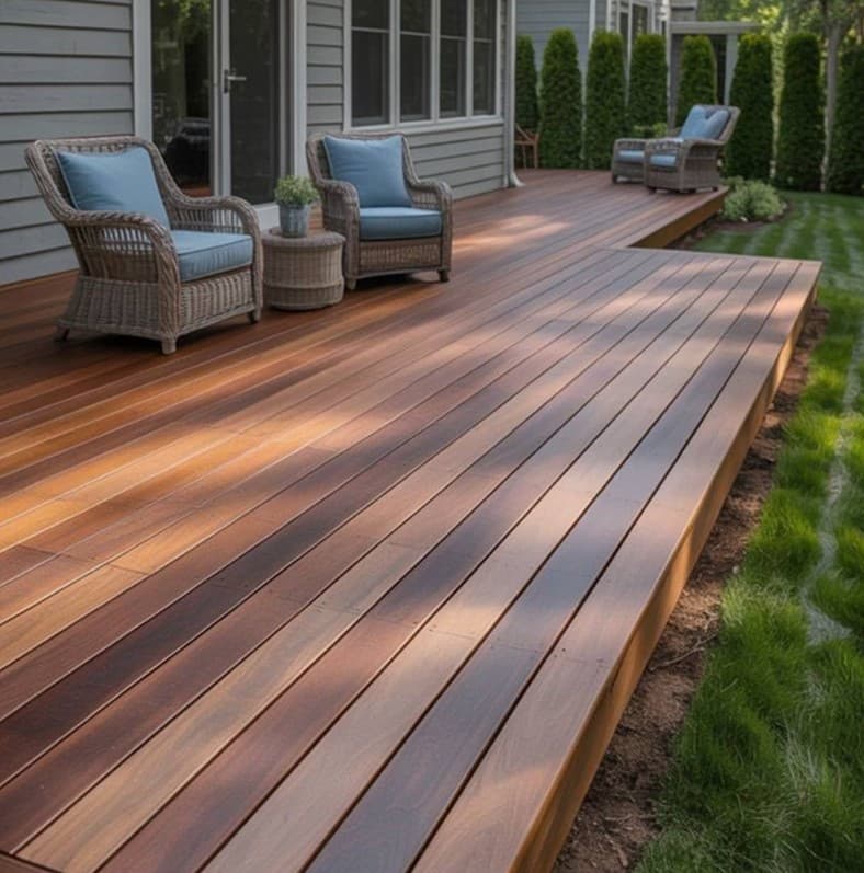 Deck attached to house exterior